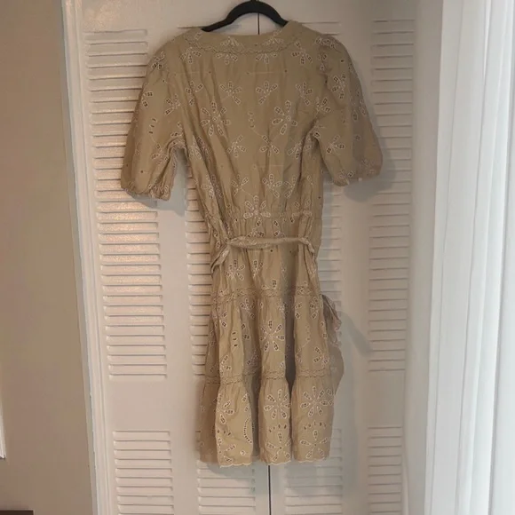 Ralph Lauren Tan Embroidered Midi Dress - Picture 4 of 12